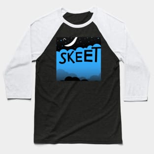 Blue Sky Skeet under the moon Baseball T-Shirt